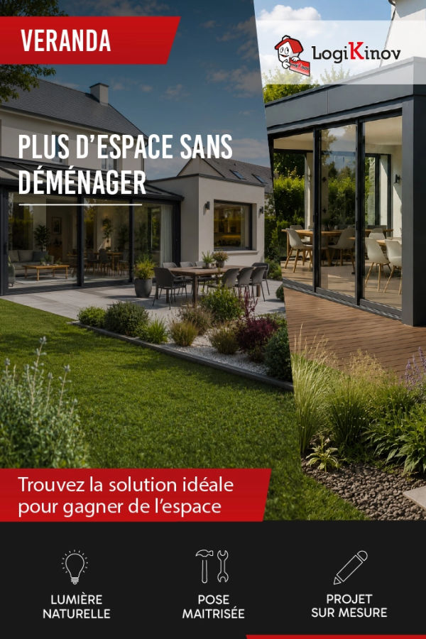 Vérandas modernes baies noires - VERANDA PLUS D'ESPACE SANS DÉMÉNAGER - Logo Logikinov
