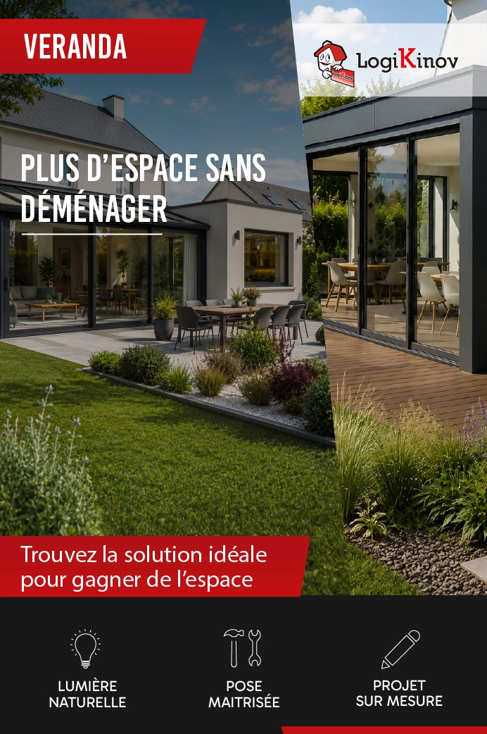 Vérandas modernes baies noires - VERANDA PLUS D'ESPACE SANS DÉMÉNAGER - Logo Logikinov
