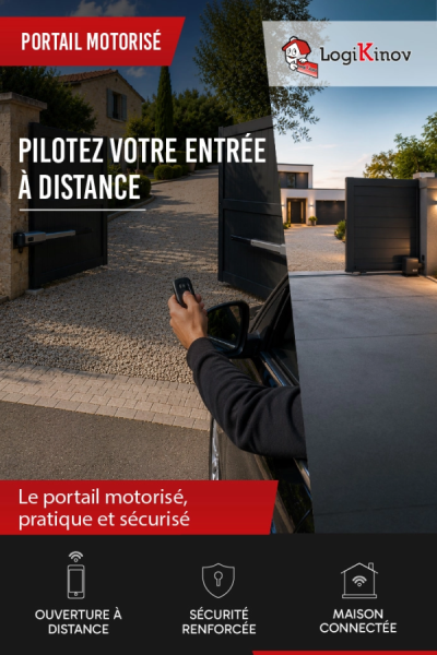 Portail battant télécommandé depuis voiture et portail coulissant noir - PILOTEZ VOTRE ENTRÉE À DISTANCE