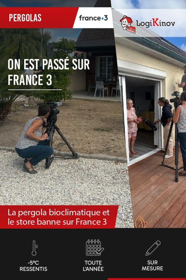 Logo France 3 et Logikinov - tournage reportage pergola - ON EST PASSÉ SUR FRANCE 3 - icône -5°C ressentis
